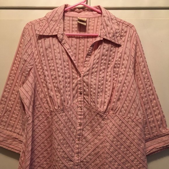 Faded Glory Tops - Faded Glory Pink Stripe Blouse